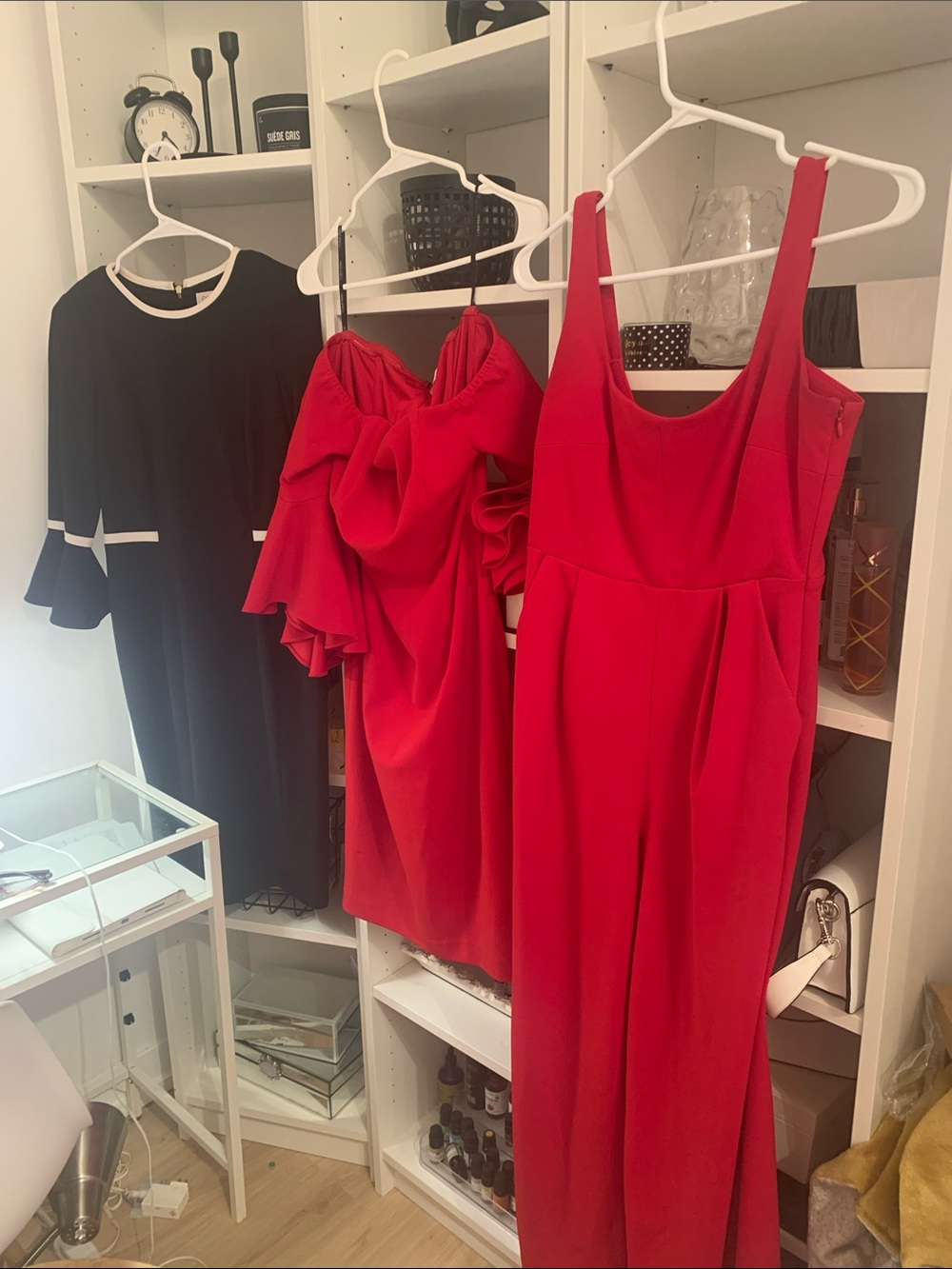 Calvin Klein Strapless Red Jumpsuit